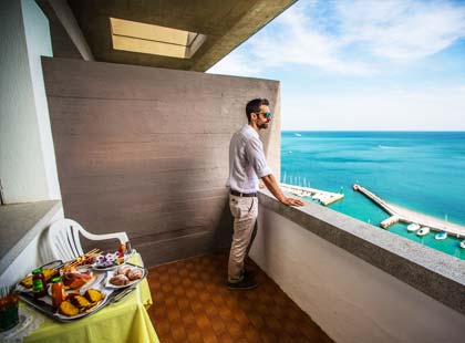 Breakfast in the room on the terrace