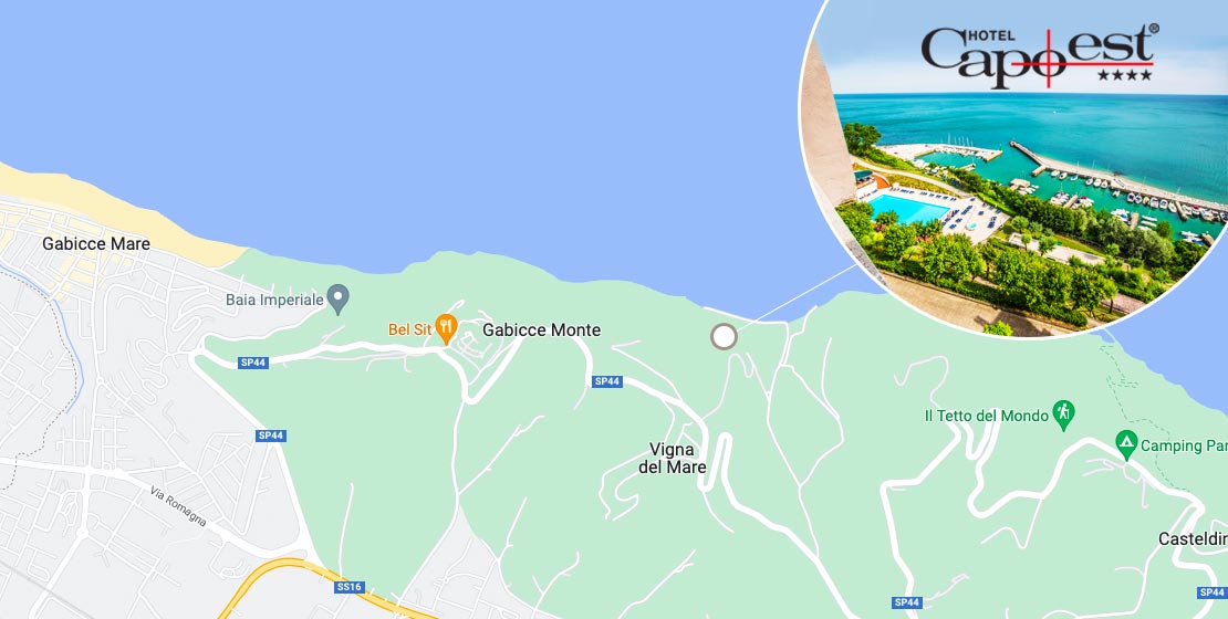 Dove si trova l'Hotel Capo Est a Gabicce Mare